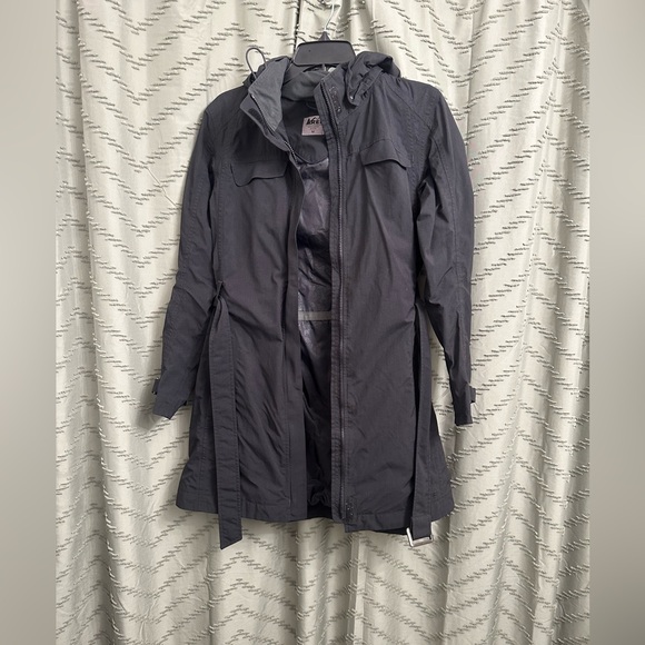 REI Black Trench Coat - Picture 2 of 10